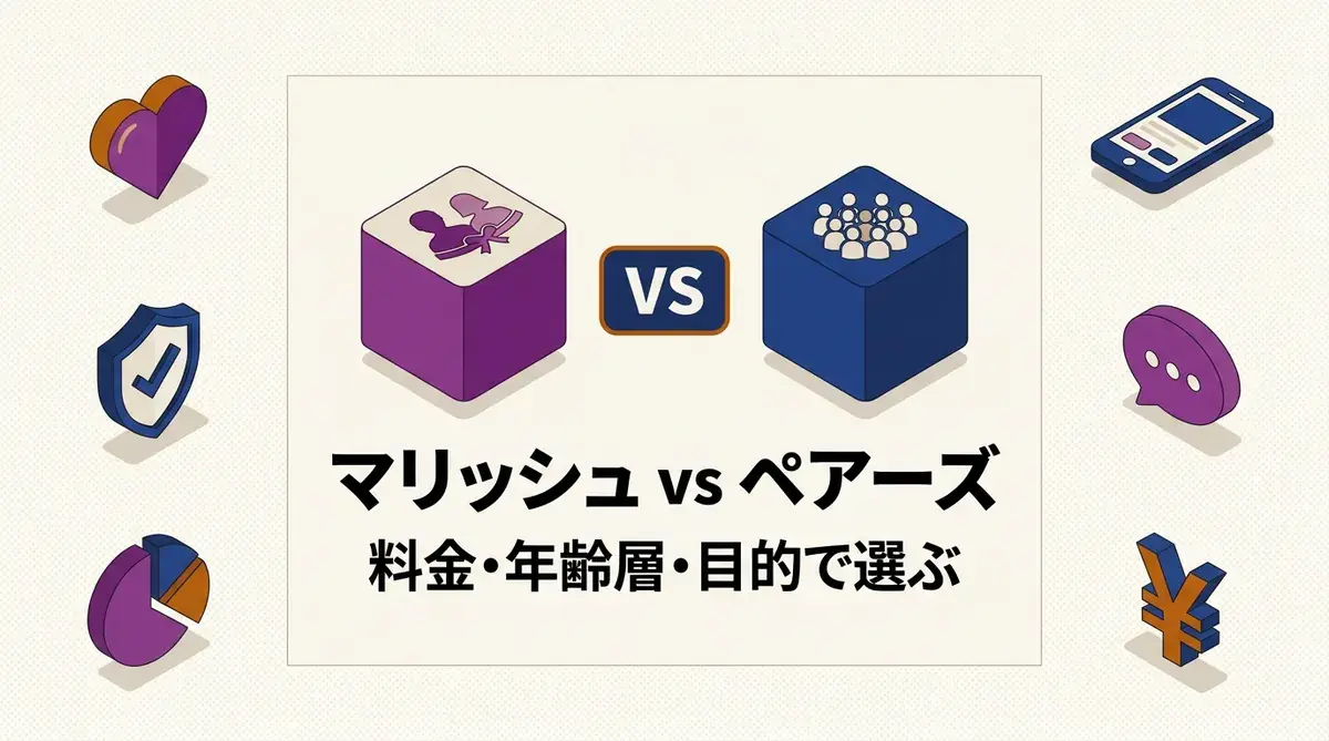 マリッシュとペアーズを料金・年齢層・目的で比較した図